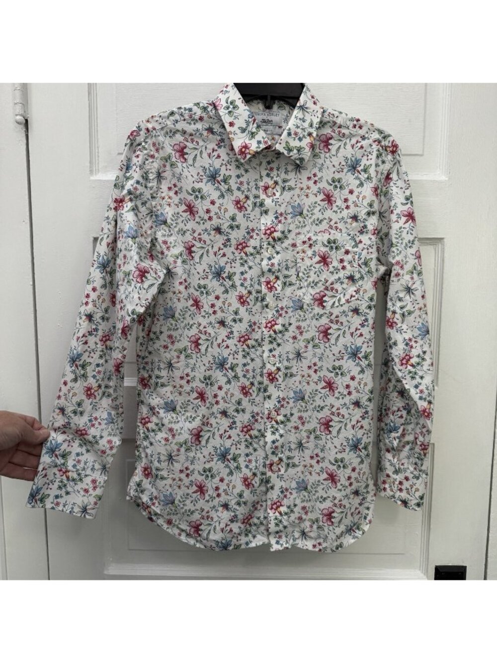 Laura Ashley x The Tie Bar Mens 15.5 Floral Cotton Shirt Trim Fit 32/33